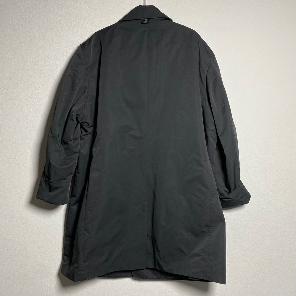 NWOT American Airlines Mens XL Black Quilted Lined Overcoat Long Trench Coat - Picture 2 of 14